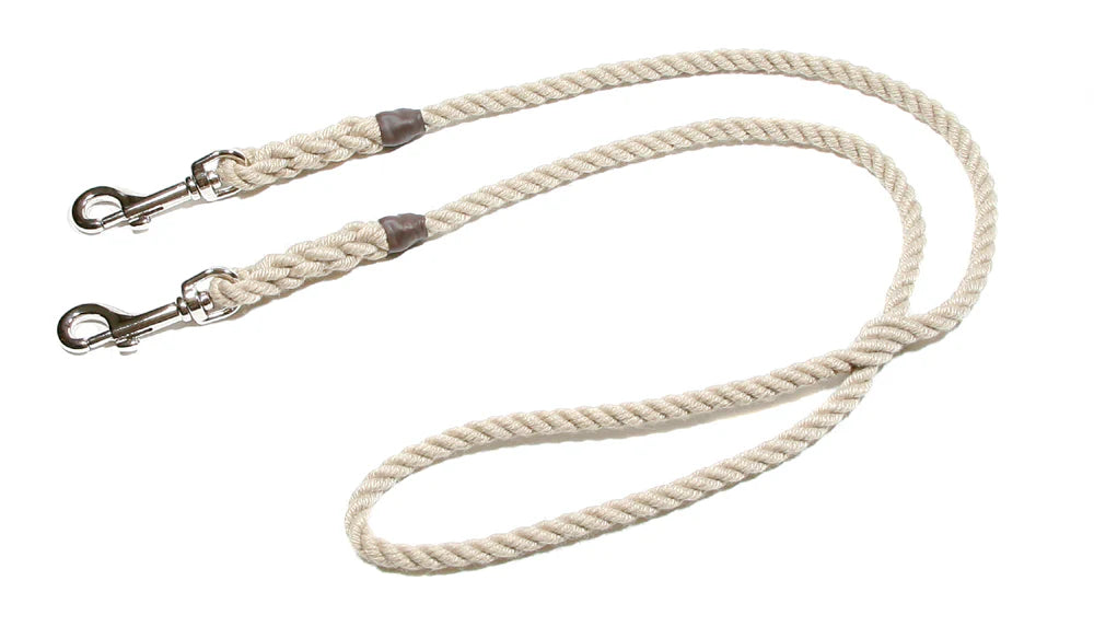 Hand Made Rope Brace Clip Lead (two dogs one handle)