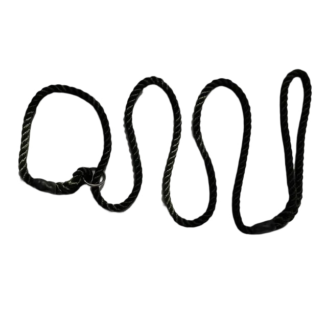 Hand Made Rope Slip Lead With No Stopper - 8mm diameter, 1.5m length, M.O.D. Olive