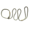 Hand Made Rope Slip Lead With No Stopper - 10mm diameter, 1.5m length, Matt White