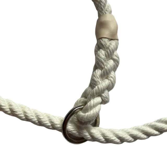 Hand Made Rope Slip Lead With No Stopper - 10mm diameter, 1.5m length, Matt White