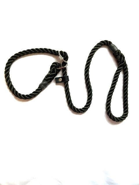 Hand Made Double Stop Slip Lead - 12mm diameter, 1.2m length, M.O.D. Olive