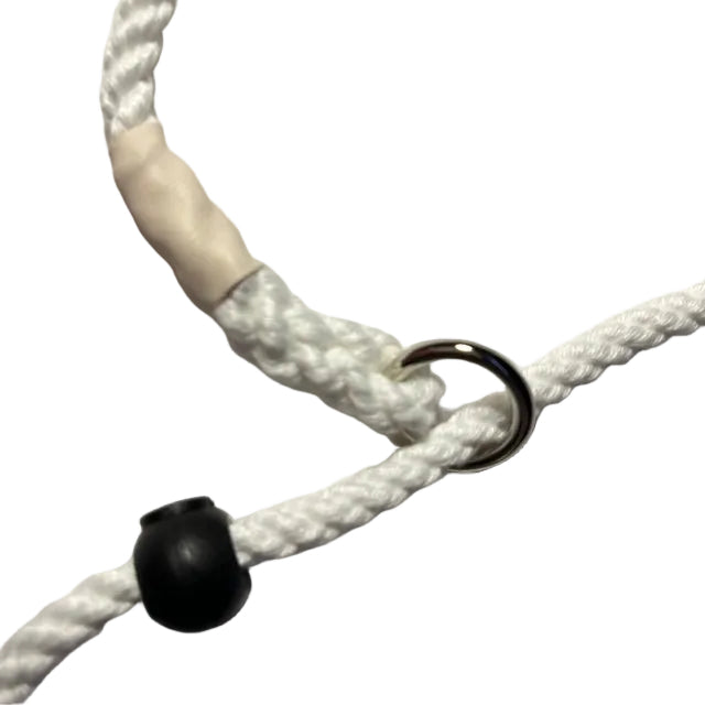 Hand Made Rope Slip Lead With Toggle Stop - 6mm diameter, 1.5m length, White