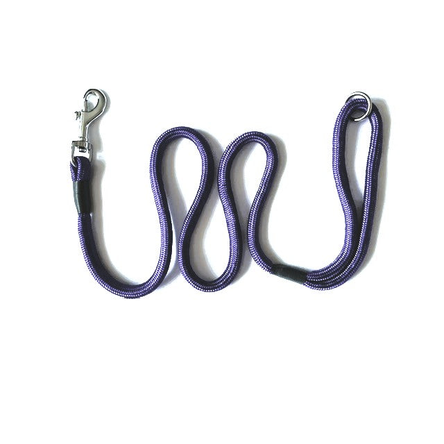 Braided Clip Lead With Ring - 6mm diameter, 0.95m length, Violet