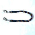 Braided Double Ended Clip Lead - 8mm diameter, 0.50m length, Black & Rainbow