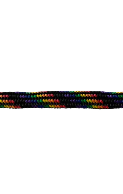 Braided Double Ended Clip Lead - 8mm diameter, 0.50m length, Black & Rainbow