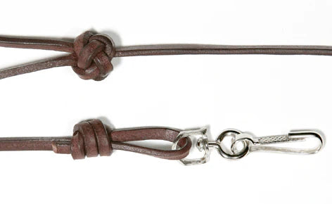 4mm Bootlace Leather Lanyard Adjustable At Clip End