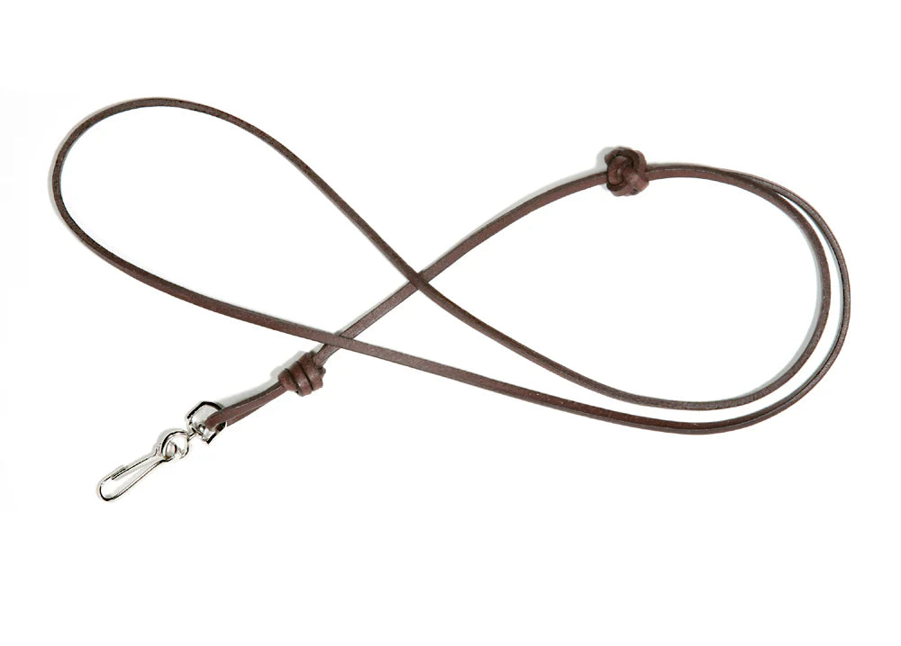 4mm Bootlace Leather Lanyard Adjustable At Clip End
