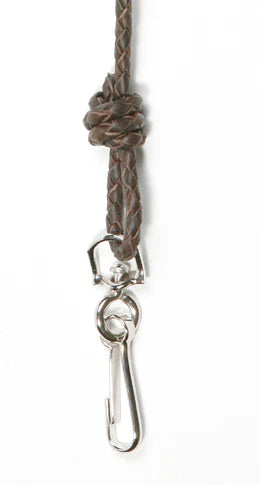 Braided Leather Lanyard Adjustable At Clip End