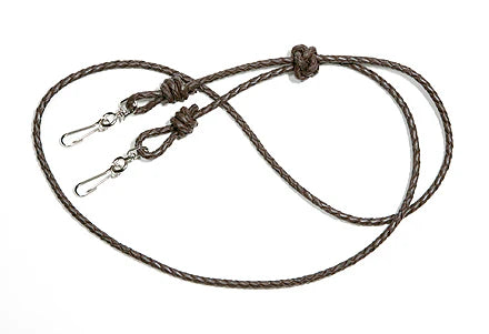 Braided Double End Leather Lanyard adjustable at Clip End