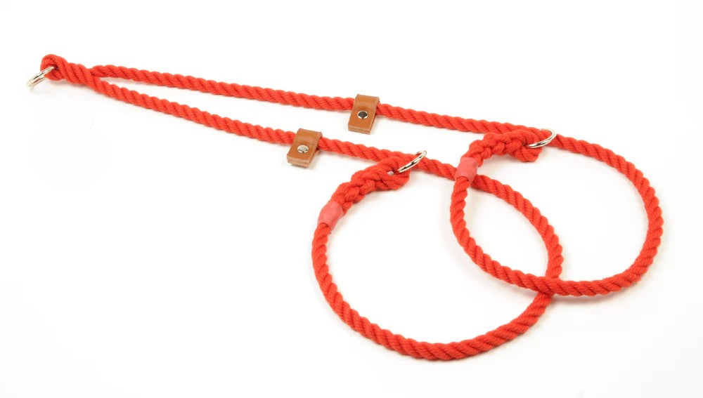 Hand Made Rope Brace Slip Collar (two dogs one lead)