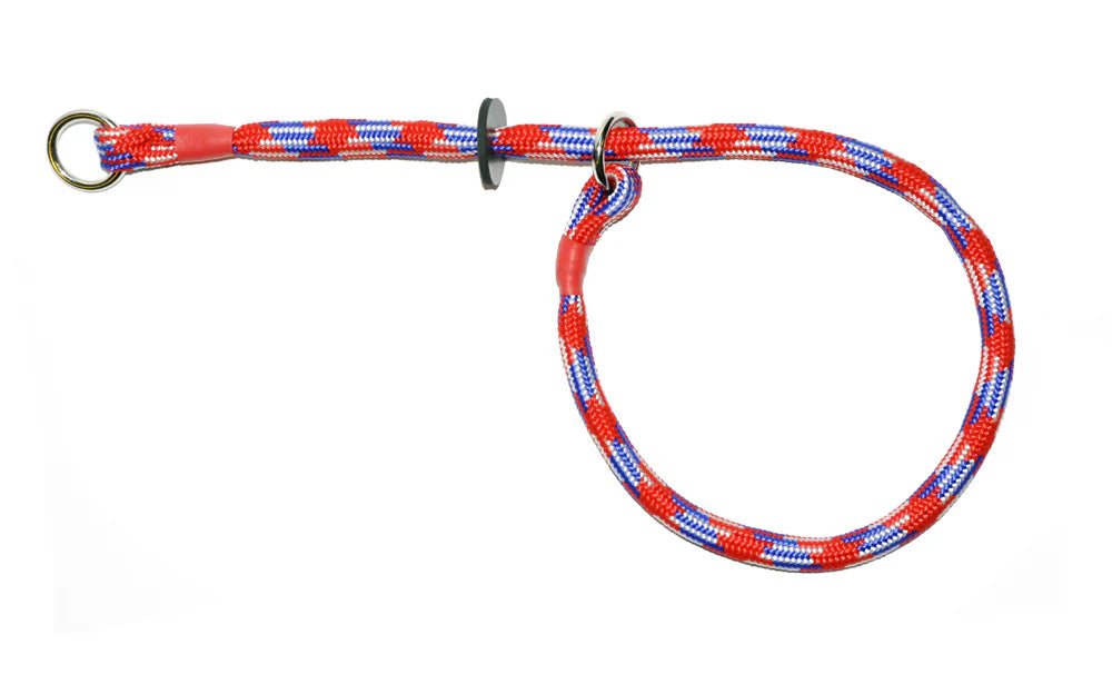 Braided Dog Slip Collar With Sliding Rubber Stopper