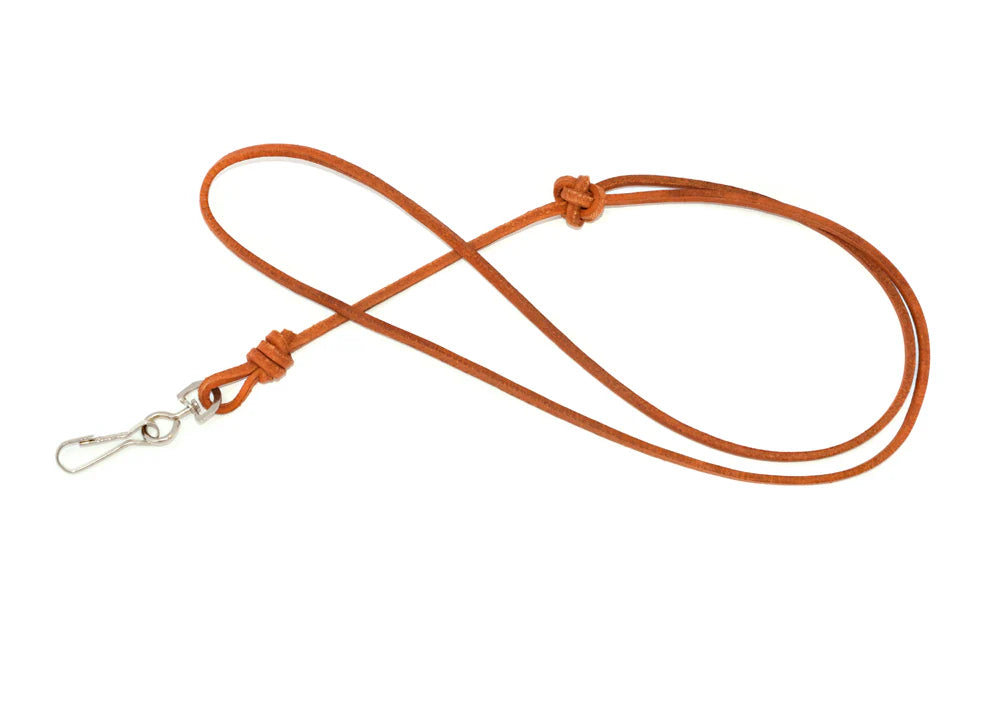 4mm Bootlace Leather Lanyard Adjustable At Clip End
