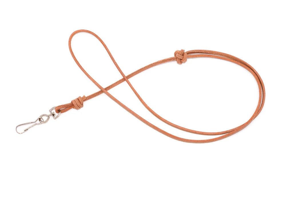 4mm Bootlace Leather Lanyard Adjustable At Clip End