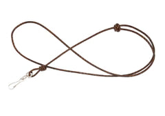 Braided Leather Lanyard Adjustable At Clip End