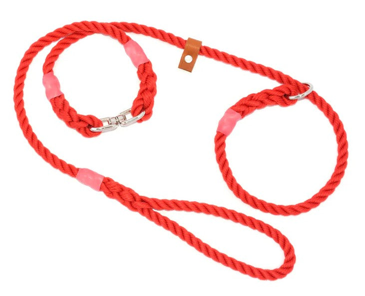 Hand Made Rope Slip Dog Lead With Swivel