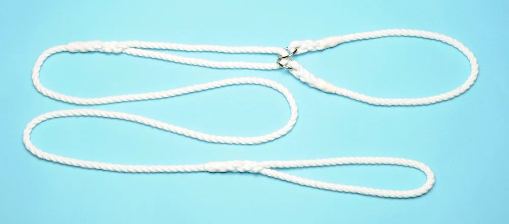 Hand Made Rope Dog Show Lead With Centre Pull Collar