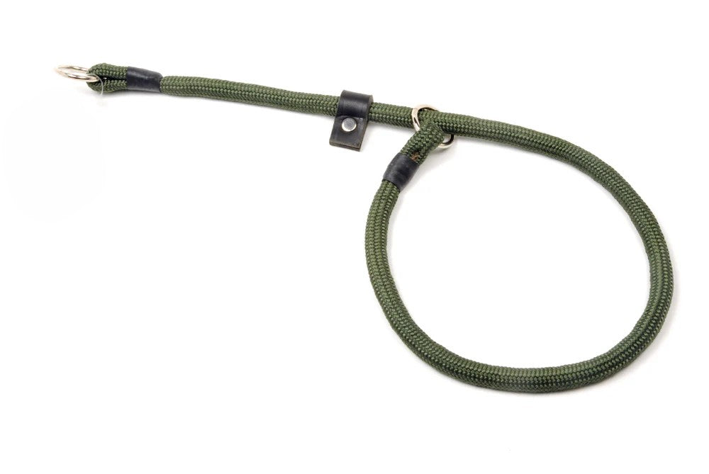 Braided Dog Slip Collar With Sliding Leather Stopper