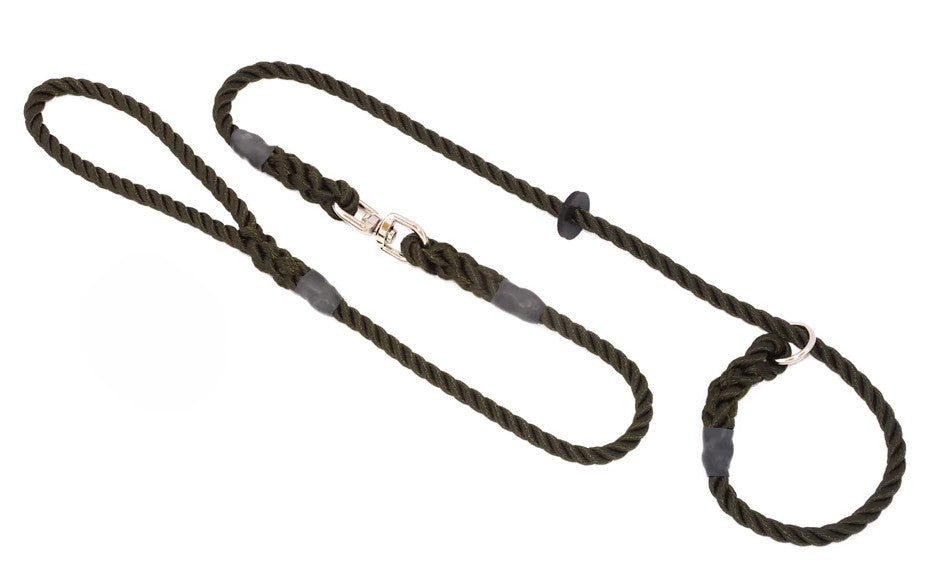 Hand Made Rope Slip Dog Lead With Swivel