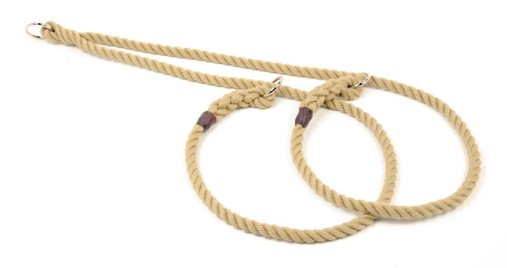 Hand Made Rope Brace Slip Collar (two dogs one lead)