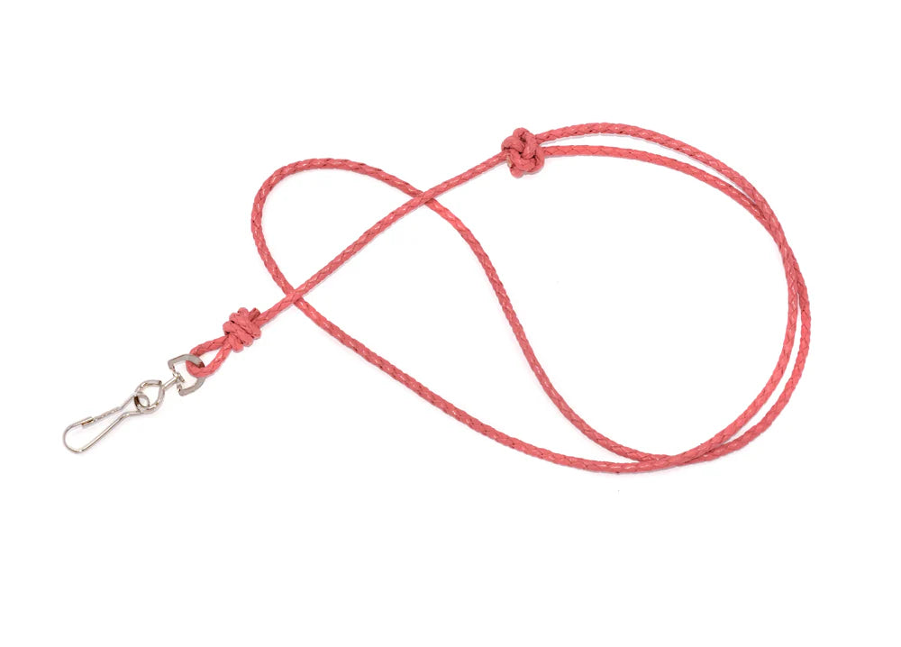 Braided Leather Lanyard Adjustable At Clip End