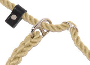 Hand Made Rope Double Stop Slip Lead With Leather Stop